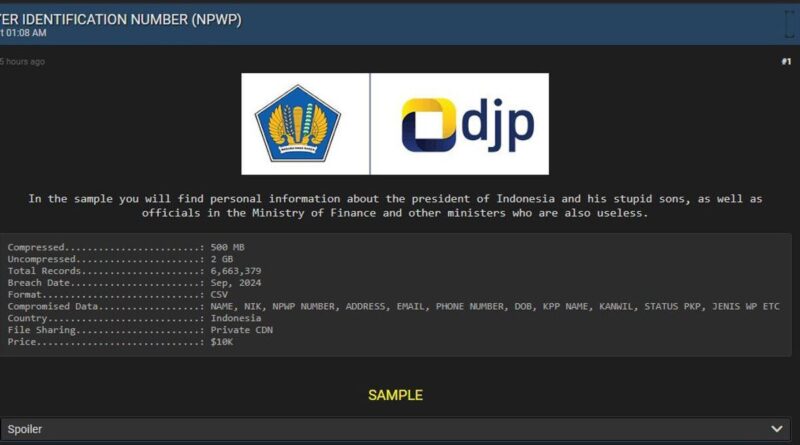 Kebocoran Data Pajak Kembali Terjadi